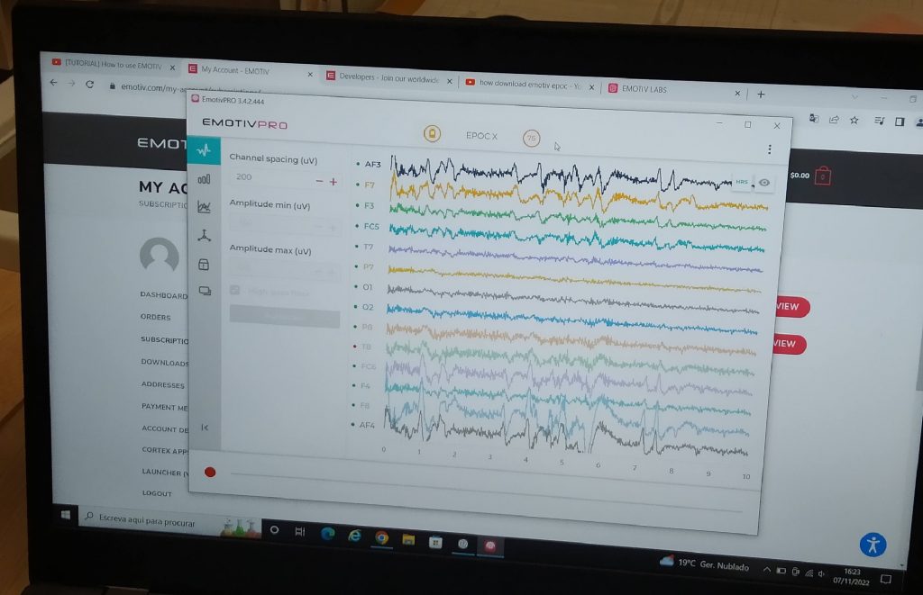 Monitor de leitura das ondas cerebrais